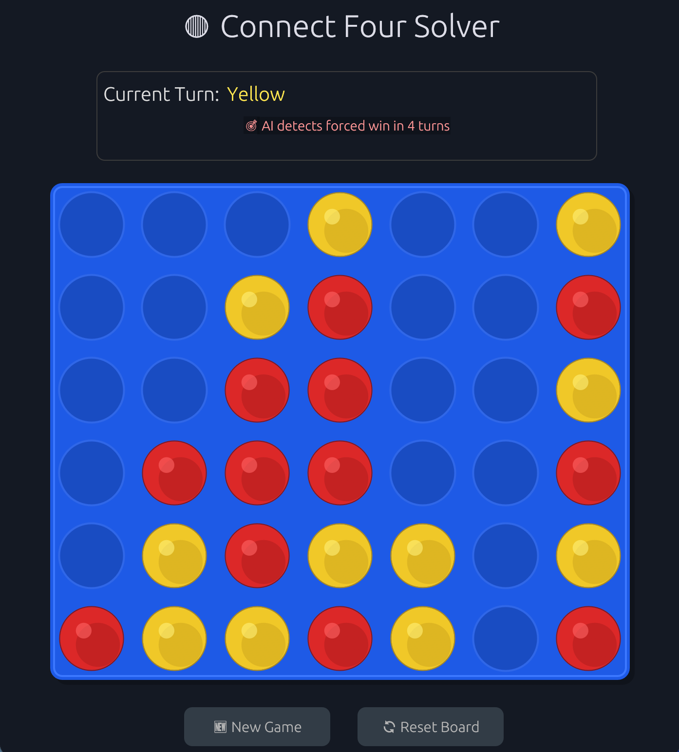 Connect Four Solver screenshot